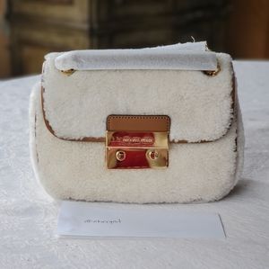 NWT Michael Kors Sloan Shearling Shoulder Bag